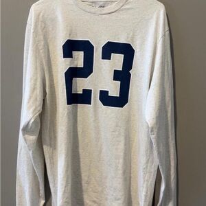 Brandy Melville Light Gray Long Sleeve Tee with Navy Number